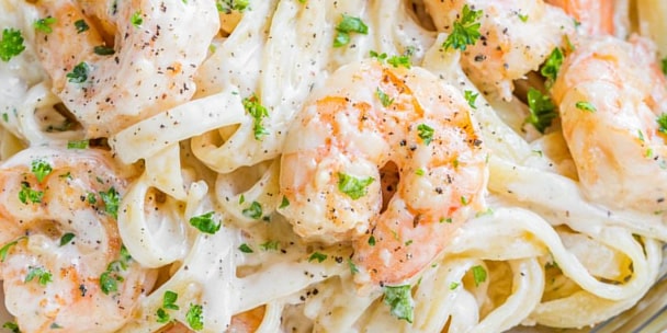 Pasta con camarones
